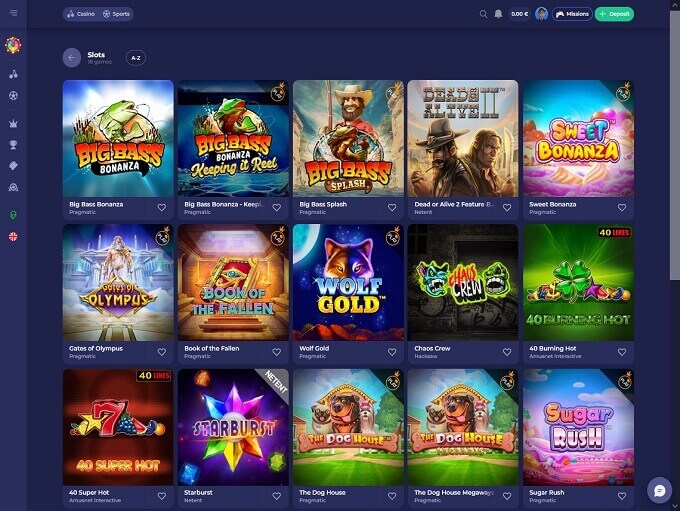 Bruno Casino NL Lobby